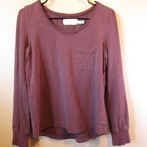 Aventura Women's Long Sleeve Burgundy Tee